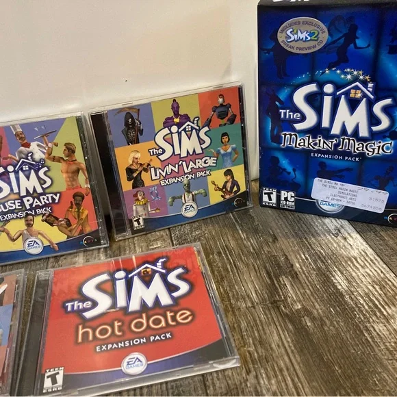 Vintage Circa 1999-2003 CD-ROM PC Games ULTIMATE Sims Collection Bundle, 7 Games